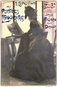 Juliste "Litografiamaalarien toiselle näyttelylle", Salle du Figaro, Pariisi tekijältä Fernand Louis Gottlob