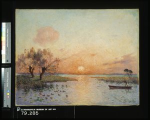 The Pond At Sunset (La Mare Au Coucher Du Soleil) (óleo sobre tela) finlandês