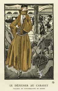 Lounas Cabaretissa, pubissa. 1921 (sabluunapainatus) tekijältä Fernand Siméon
