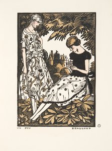 Un Peu, Beaucoup, muotikuvakokoelmasta, 1920 (pochoir-painatus). tekijältä Fernand Siméon