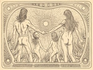 Sonnenwanderer, levy 12, portfoliosta "Lebenszeichen", pub. 1908 Berliinissä, kirjoittanut Fritz Heyder Verlag tekijältä Fidus