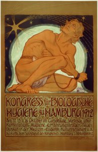 "Biologisen hygienian kongressi Hampurissa 1912" / Fidus / Juliste, 1912