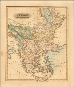 Fielding Lucas Jr:n vuonna 1823 laatima kartta Turkista Euroopassa. tekijältä Fielding Lucas Jr.