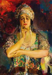 Laulaja Nadezhda Plevitskajan muotokuva, 1924