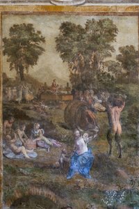 "Sato", yksityiskohta Camerino dei Baccanalista (tuore) tekijältä Filippino (and workshop) Lippi