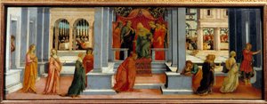 Kuningas Assverus valitsi Esterin, Judeen Mardocheen (tai Mordekhain tai Mordekain) serkku ja adoptiotytär, kuningas Assverus (Xerxes I) on valinnut Persian kuningattareksi hänen kauneutensa Susassa. Filipino Lipin (1457-1504) maalaus 1480 Sun. 0,47 tekijältä Filippino Lippi