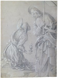 Polvistuva Maria Magdaleena ja seisova Kristus tekijältä Filippino Lippi