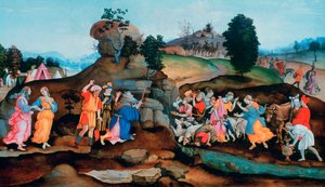 Mooses tuo esiin veden kalliosta, c1500 tekijältä Filippino Lippi