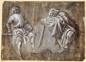 Kaksi istuvaa hahmoa tekijältä Filippino Lippi