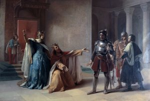 Keisari Frederick Barbarossa ja herttua Henrik Leijona Chiavennassa ennen vuotta 1860.