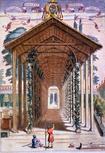 Trellised Covered Walkway, Giovanni Battista Ferrarin "Hesperides", kaiverrus Camillo Congio (fl.1630), julkaistu 1646