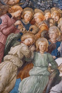 Enkelit, yksityiskohta Marian kruunauksesta tekijältä Filippo Lippi