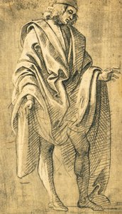 Tutkimus mieshahmosta, Filippo Lipin (n. 1457-1504) lyijykynäpiirros tekijältä Filippo Lippi