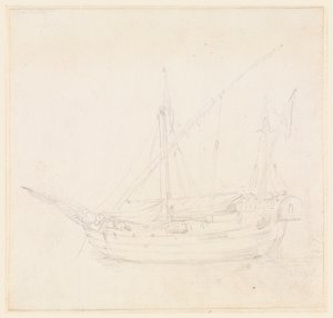 Piirros, Purjelaiva, n. 1780 tekijältä Filippo Marchionni