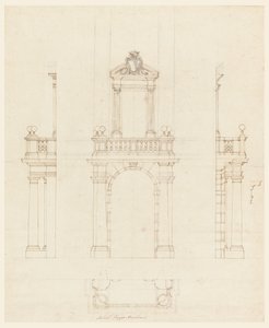 Piirustus, Ovikotelo ja oven karmi, 1750-75 tekijältä Filippo Marchionni