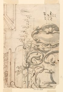 Piirustus, luonnoksia, n. 1750 tekijältä Filippo Marchionni