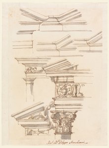Piirustus, Opiskelua säleikköön ja sokkeliin, n. 1770. tekijältä Filippo Marchionni
