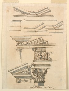 Piirustus, Opiskelua säleikköön ja sokkeliin, n. 1770. tekijältä Filippo Marchionni