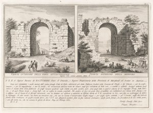Omistussivu Antichitilta? di Pesto (Paestumin antiikki) tekijältä Filippo Morghen