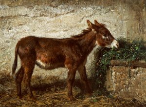 Aasi pinnasängyssä, kirjoittanut Filippo Palizzi (1818-1899)