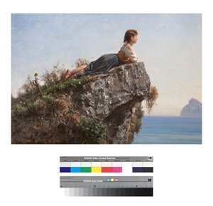 Nuori tyttö kivellä Sorrentossa
