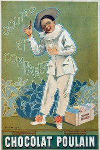 Firmin Etienne Bruissetin (1859-1925) julistemainos Chocolat Poulainista "" Maista ja vertaa""