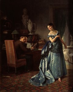 Muoti nainen. Valmistautuminen juhlaan, 1872