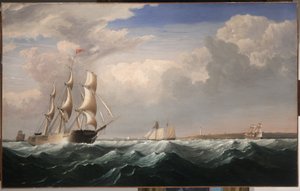 Purjelaivoja New England Coastin edustalla, n. 1855