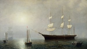 The Ship Starlight, n.1860 (öljy kankaalle) tekijältä Fitz Henry Lane