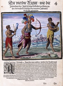Sivu kirjasta "Pienet matkat, saksaksi, osa I: Pigafetta"s Congo", 1597 tekijältä Flemish School