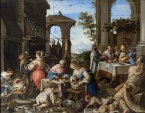 Rikkaan Epulonen juhla, 1600-25 tekijältä Flemish School