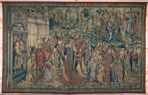 Batseba määräsi palatsiin, Daavidin ja Batseban kuvakudos, n. 1510-15 tekijältä Flemish School