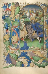 Tuntikirja, 1450-55 (tempera, lehtikulta ja muste pergamentille) tekijältä Flemish School