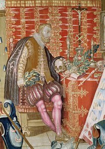 Charles V (1500-58) teoksesta The Tapestry of Charles Quint, n. 1630-40 (yksityiskohta) tekijältä Flemish School