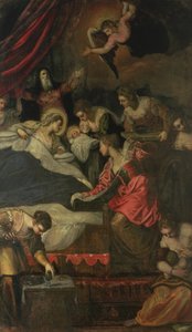 Chiara Albini Pietrazzani ja hänen viisi lastaan ​​Eleanora, Vincenzo, Cinzia, Tullo ja Anna tekijältä Flemish School