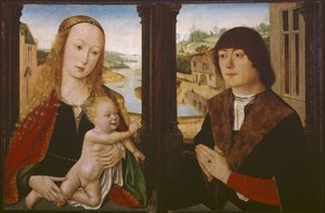 Diptyykki - Neitsyt ja lapsi ja lahjoittaja, n. 1490-1500 tekijältä Flemish School
