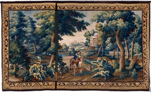 Flanderin kuvakudos. 1700-luvun loppu. Kirkon omaisuus Sint-Walburgakerk Oudenaarde (Dekenij van de Sint-Walburga). tekijältä Flemish School