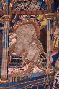 Flanderin kuvakudos. Punaisen meren ohittaminen (Paso del Mar Rojo). Noin 1490. Yksityiskohta. tekijältä Flemish School