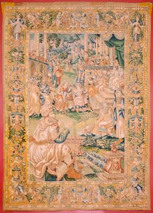 Flanderin kuvakudos. Sarja Judith kirja. Paluu Bethuliaan (Regreso a Betulia). Sarjan kahdeksas kuvakudos. Valmistus Alankomaat, Bryssel(?). 1500-luvun toinen puoli. Kangas Villa. Sijainti Barin Pyhän Nikolauksen kirkko (museo avattu tekijältä Flemish School
