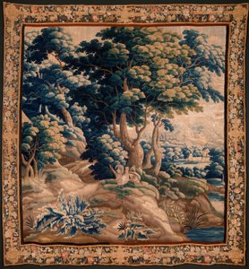 Flanderin kuvakudos. Niin kutsuttu Verdure. Oudenaarden ateljee. 332x318 cm. Inv 00021. 1600-luku. tekijältä Flemish School