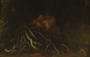 Medusan johtaja (öljy paneelissa) tekijältä Flemish School
