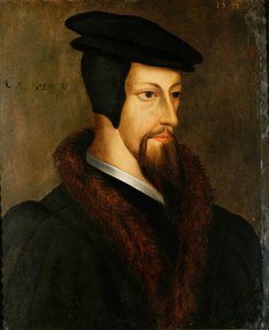 Jean Calvin nuorena miehenä ... (öljy puulle) tekijältä Flemish School