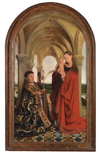 Madonna Petrus Wijtsin kanssa (öljy paneelissa) tekijältä Flemish School