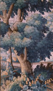 Seurakuntakirkko (Saint Walburga Church). Flanderin kuvakudos "Verdure". Oudenaarde. 1700-luvun loppu - 1700-luvun alku. Sint-Walburgakerk Oudenaarden kirkon omaisuus. tekijältä Flemish School