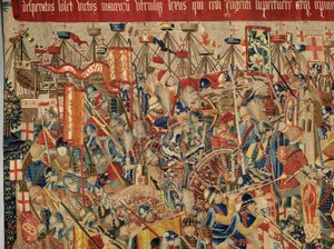 Seurakunnan kuvakudosmuseo (Pastrana Tapestriesin seurakuntamuseo). Flanderin kuvakudos. Ota Asilah (Take of Asilah, Assault on Asilah, De inname van Arzila). Sarja Portugalin kuninkaan Alfonso I:n valloitukset. Tournai. tekijältä Flemish School