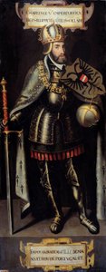 Espanjan kuninkaan, Pyhän Rooman valtakunnan keisarin Kaarle V:n (1500-1558) muotokuva. Flanderin koulun maalaus