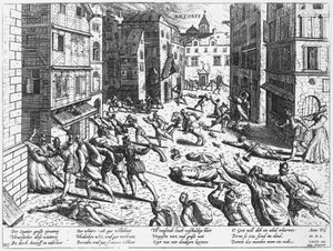 Kohtauksia espanjalaisesta raivosta Antorffissa, 1576 tekijältä Flemish School