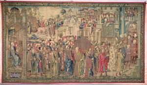 Liitonarkin kuljetus, Daavidin ja Batseban kuvakudos, n. 1510-1515 tekijältä Flemish School