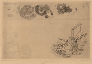 Belgian raja, Bill of Disorder Frontiere de Belgique. Billet a Desordre, 1871. tekijältä Félicien Rops