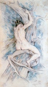 "Hamadryade", 1850-1898. tekijältä Félicien Rops